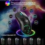 Chuột chơi game có dây HXSJ J900 với 6 phím và đèn RGB lập trình được (Màu trắng), J900 (Màu đen), J900 (Màu trắng)