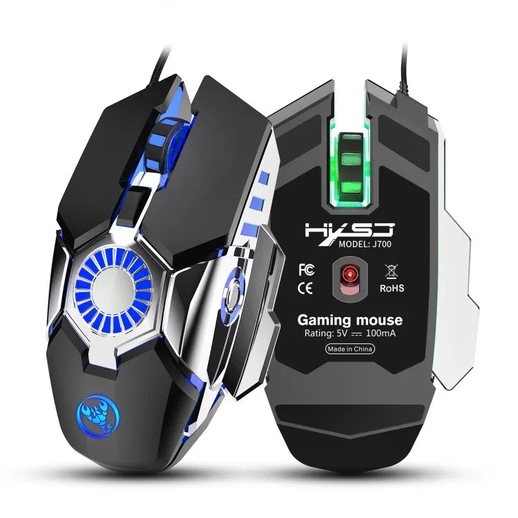 Chuột chơi game có dây HXSJ J700 có đèn màu lập trình thể thao điện tử, J700