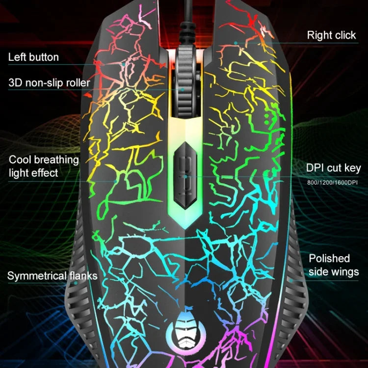 Bộ bàn phím và chuột chơi game có dây SHIPADOO D620 104 phím RGB đèn nền màu vỡ cho laptop, PC