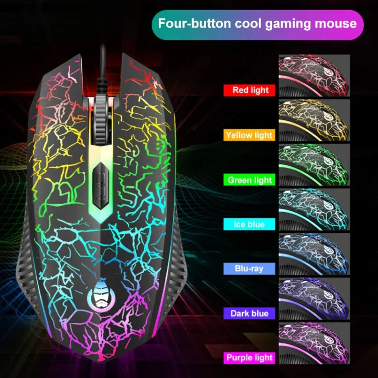 Bộ bàn phím và chuột chơi game có dây SHIPADOO D620 104 phím RGB đèn nền màu vỡ cho laptop, PC