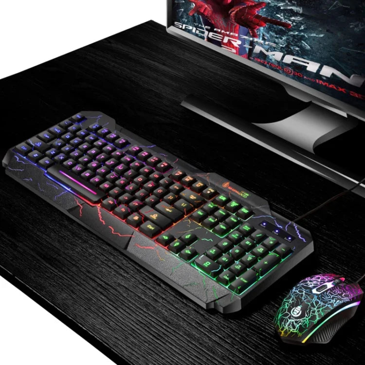 Bộ bàn phím và chuột chơi game có dây SHIPADOO D620 104 phím RGB đèn nền màu vỡ cho laptop, PC