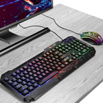 Bộ bàn phím và chuột chơi game có dây SHIPADOO D620 104 phím RGB đèn nền màu vỡ cho laptop, PC