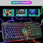 Bộ bàn phím và chuột chơi game có dây SHIPADOO D620 104 phím RGB đèn nền màu vỡ cho laptop, PC