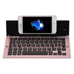 F18 Ultra-slim Rechargeable Foldable 58 Keys Bluetooth Wireless Keyboard with Holder