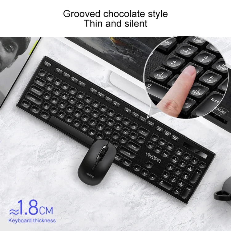 Bộ bàn phím và chuột không dây văn phòng yên tĩnh YINDIAO V3 Max
