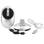 Chuột quang không dây sạc lại MZ-012 2.4G 1200 DPI với 3 cổng USB HUB / đế sạc