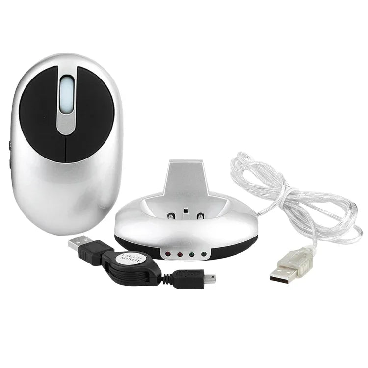 Chuột quang không dây sạc lại MZ-012 2.4G 1200 DPI với 3 cổng USB HUB / đế sạc