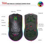 Chuột chơi game không dây có đèn màu lập trình 7 phím HXSJ T66, T66 (Trắng)