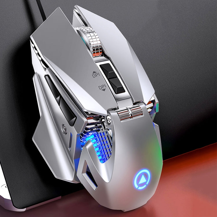 Chuột cơ kim loại có dây YINDIAO G10 7200DPI 7 chế độ điều chỉnh 7 phím đèn RGB, kiểu: Phiên bản âm thanh