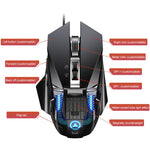 Chuột cơ kim loại có dây YINDIAO G10 7200DPI 7 chế độ điều chỉnh 7 phím đèn RGB, kiểu: Phiên bản âm thanh