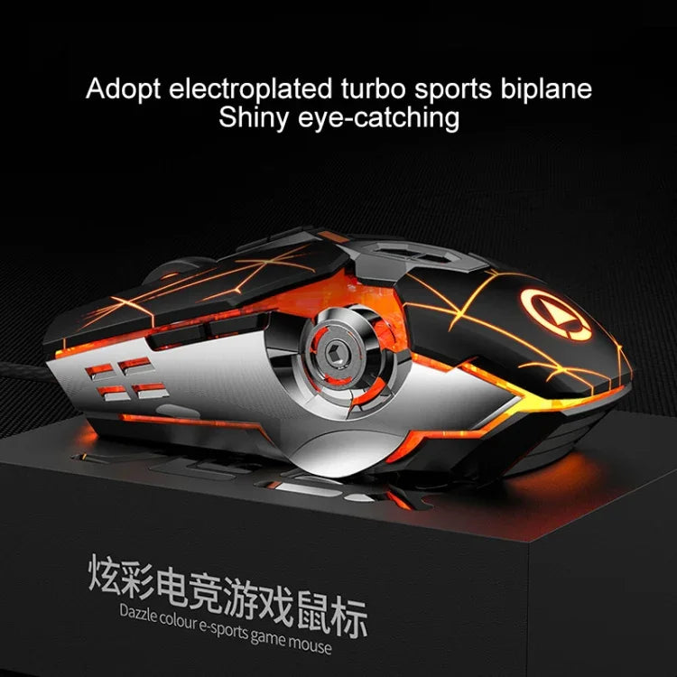 Chuột chơi game cơ có dây YINDIAO 3200DPI, 4 chế độ điều chỉnh, 7 phím, đèn RGB, kiểu: Phiên bản âm thanh