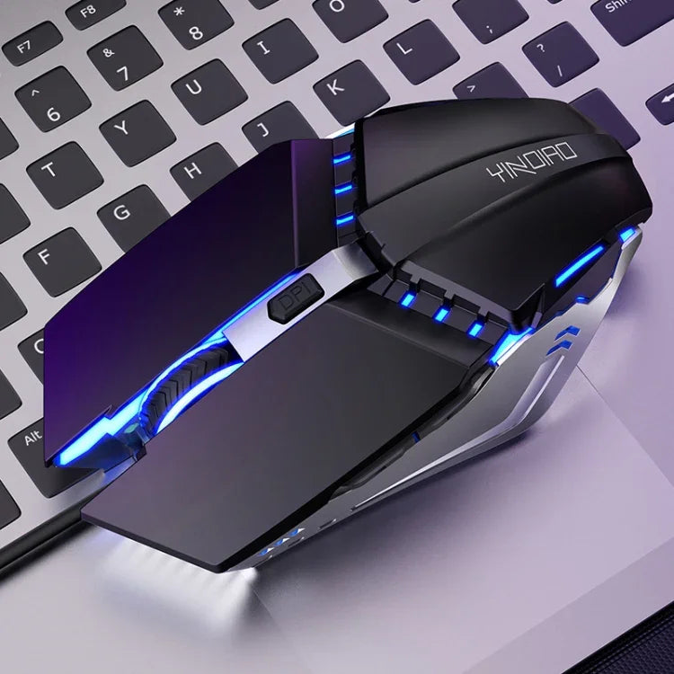 Chuột cơ có dây YINDIAO 6 phím, USB, im lặng cho chơi game và văn phòng, màu đen
