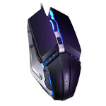 Chuột cơ có dây YINDIAO 6 phím, USB, im lặng cho chơi game và văn phòng, màu đen