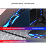 Chuột cơ có dây YINDIAO 6 phím, USB, im lặng cho chơi game và văn phòng, màu đen
