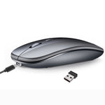 Chuột không dây Bluetooth sạc lại HXSJ M90 2.4GHz siêu mỏng, im lặng, chế độ kép cho laptop