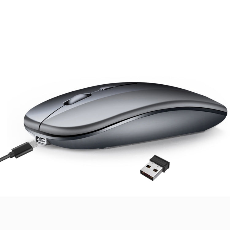 Chuột không dây Bluetooth sạc lại HXSJ M90 2.4GHz siêu mỏng, im lặng, chế độ kép cho laptop