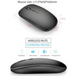 Chuột không dây Bluetooth sạc lại HXSJ M90 2.4GHz siêu mỏng, im lặng, chế độ kép cho laptop