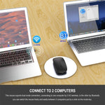 Chuột không dây Bluetooth sạc lại HXSJ M90 2.4GHz siêu mỏng, im lặng, chế độ kép cho laptop
