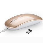 Chuột không dây Bluetooth sạc lại HXSJ M90 2.4GHz siêu mỏng, im lặng, chế độ kép cho laptop