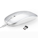 Chuột không dây Bluetooth sạc lại HXSJ M90 2.4GHz siêu mỏng, im lặng, chế độ kép cho laptop