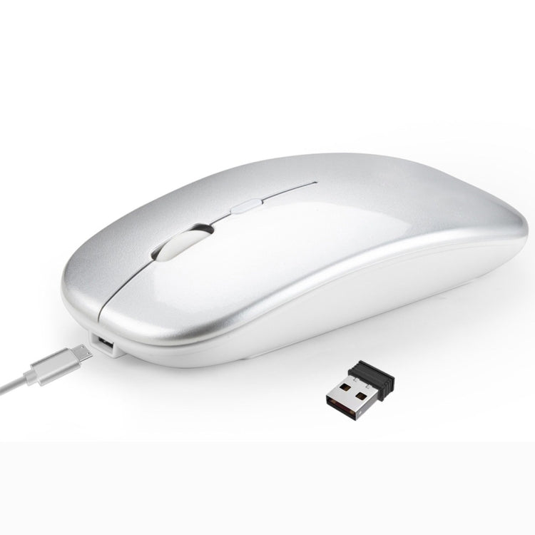 Chuột không dây Bluetooth sạc lại HXSJ M90 2.4GHz siêu mỏng, im lặng, chế độ kép cho laptop