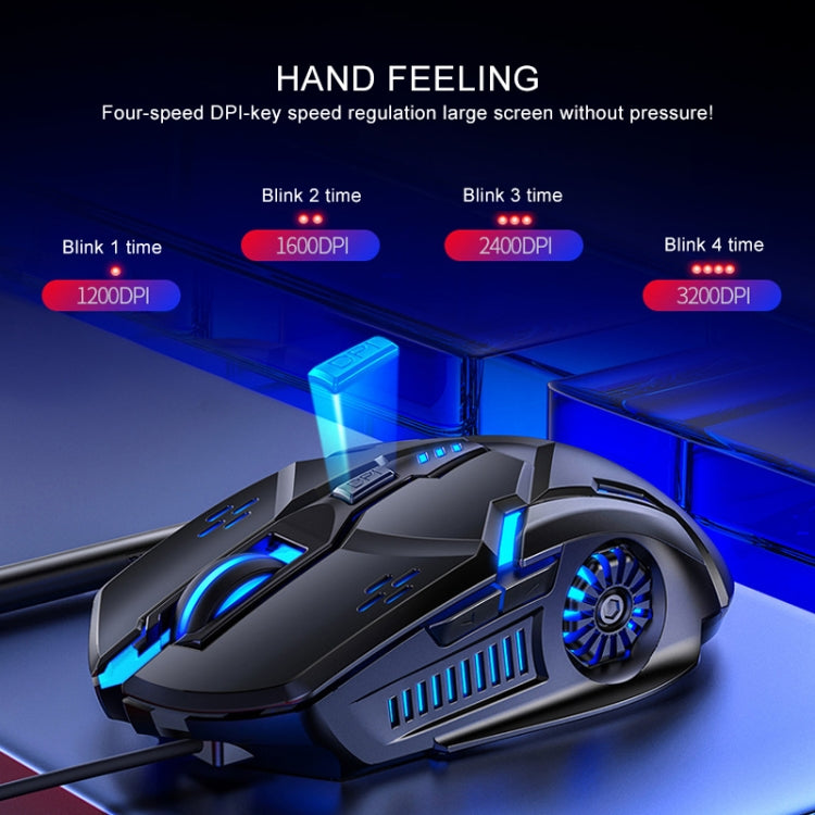 Chuột chơi game có dây YINDIAO G5 3200DPI, 4 chế độ điều chỉnh, 6 phím, đèn RGB, màu đen và trắng