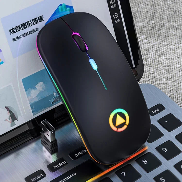 Chuột không dây sạc lại YINDIAO A2 2.4GHz 1600DPI, 3 chế độ điều chỉnh, đèn RGB, im lặng, phiên bản sạc lại