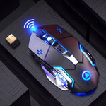 Chuột chơi game không dây sạc lại YINDIAO A4 2.4GHz 1600DPI, 3 chế độ điều chỉnh, im lặng, màu xám bạc và đen bạc
