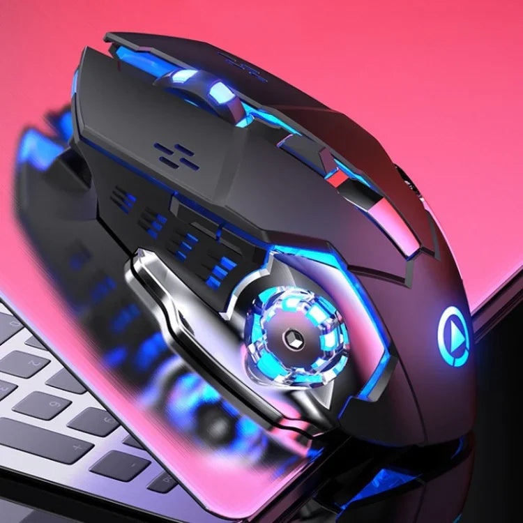 Chuột chơi game không dây sạc lại YINDIAO A4 2.4GHz 1600DPI, 3 chế độ điều chỉnh, im lặng, màu xám bạc và đen bạc