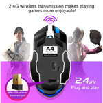 Chuột chơi game không dây YINDIAO A4 2.4GHz 1600DPI 3 chế độ điều chỉnh có thể sạc lại, im lặng (Star Black), Star Black