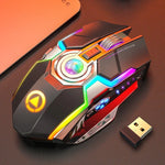 Chuột chơi game không dây sạc lại YINDIAO A5 2.4GHz 1600DPI, 3 chế độ điều chỉnh, đèn RGB, im lặng