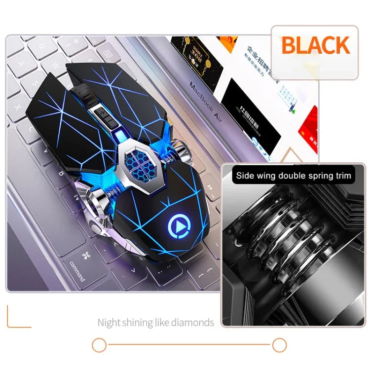 Chuột chơi game không dây sạc lại YINDIAO A7 2.4GHz 1600DPI, 3 chế độ điều chỉnh, 7 phím, đèn RGB, im lặng