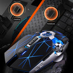 Chuột chơi game không dây sạc lại YINDIAO A7 2.4GHz 1600DPI, 3 chế độ điều chỉnh, 7 phím, đèn RGB, im lặng