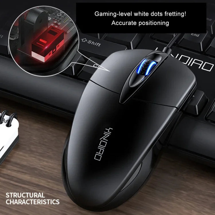 Chuột có dây YINDIAO G2 1000DPI, 3 phím, đèn RGB, dùng cho công việc