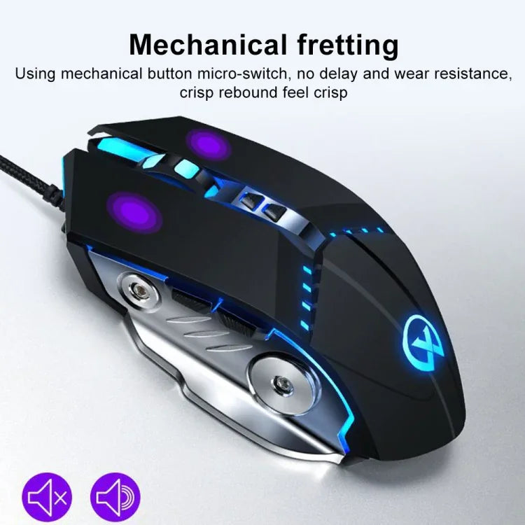 Chuột chơi game có dây GM20 3200DPI, 4 chế độ điều chỉnh, 7 phím, đèn RGB, màu đen và trắng