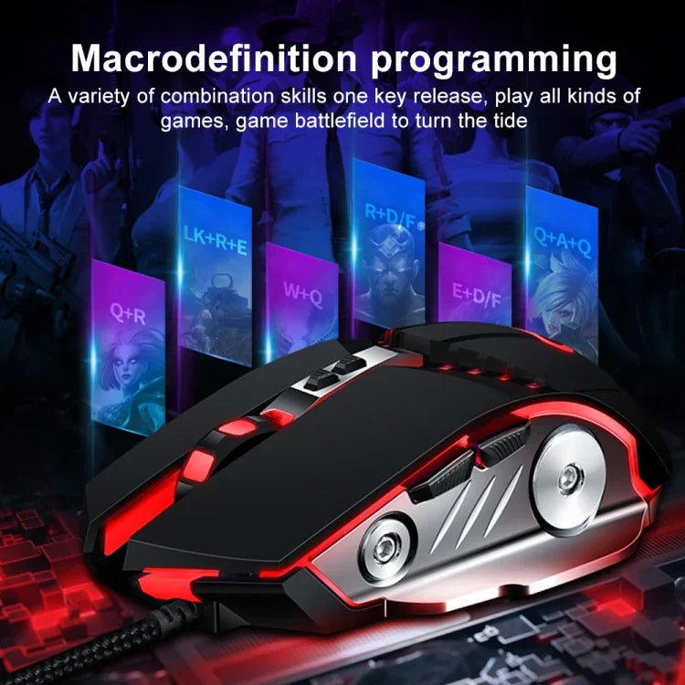 Chuột chơi game có dây GM20 3200DPI, 4 chế độ điều chỉnh, 7 phím, đèn RGB, màu đen và trắng
