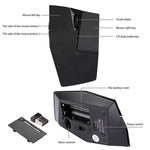 Chuột quang không dây 2.4GHz với đầu thu USB, điều chỉnh 1200 DPI cho máy tính PC và laptop