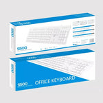 Bàn phím máy tính có dây ZGB S500 với phím tròn, màu đen và trắng