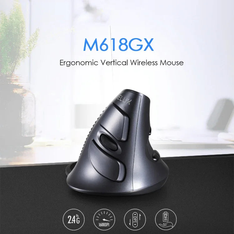 Chuột dọc không dây công thái học DELUX M618GX 1600DPI, chuột quang M618GX