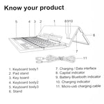 Bàn phím Bluetooth siêu mỏng gập được GK608 V3.0, Có giá đỡ tích hợp, Hỗ trợ hệ điều hành Android / iOS / Windows, GK608 (Đen), GK608 (Xám), GK608 (Vàng)