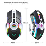 Chuột quang không dây ZERODATE T30 2.4GHz 2400DPI, đèn nền RGB điều chỉnh 3 tốc độ, màu trắng