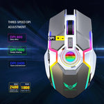 Chuột quang không dây ZERODATE T30 2.4GHz 2400DPI, đèn nền RGB điều chỉnh 3 tốc độ, màu trắng