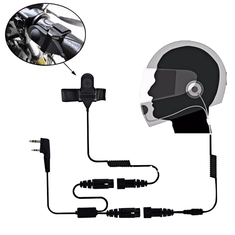 Microphone tai nghe mũ bảo hiểm xe máy 2 chân PTT điều chỉnh âm lượng cho bộ đàm BAOFENG