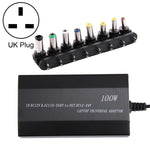 Sạc đa năng 100W cho laptop với sạc xe hơi & adapter nguồn AC & 8 adapter nguồn & 1 cổng USB cho Samsung, Sony, Asus, Acer, IBM, HP, DELL, phích cắm UK, AU, EU, UK