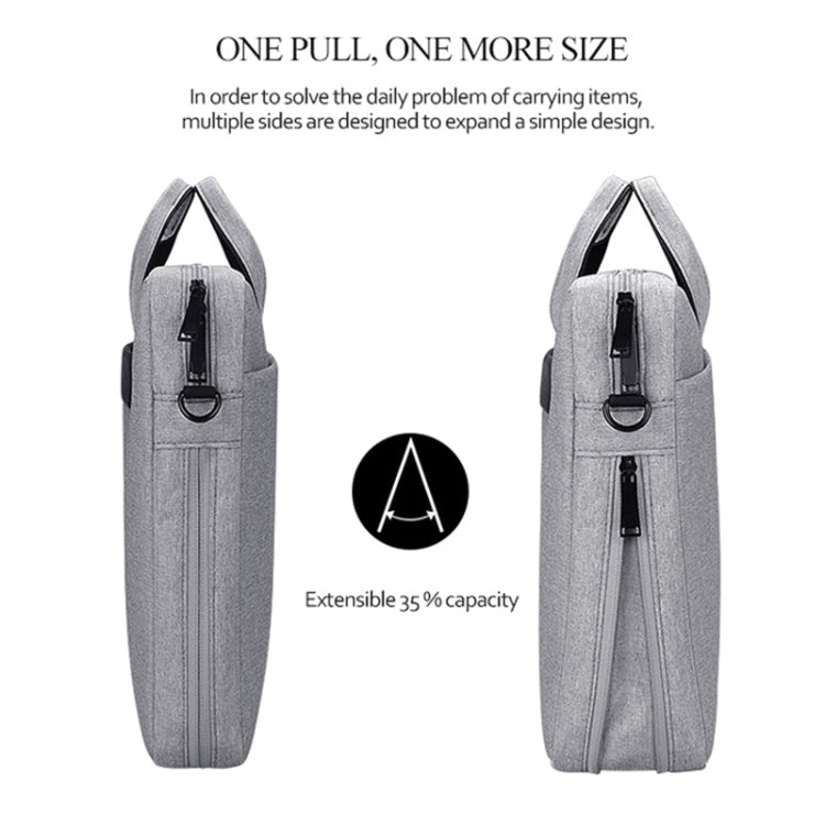 Túi đựng laptop mở rộng, chống nước, chống mài mòn bằng vải Oxford DJ06 cho laptop 15.4 inch, có dây đeo vai tháo rời, 15.4 inch