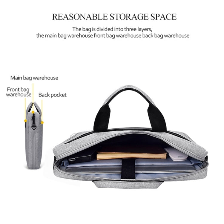 Túi đựng laptop mở rộng, chống nước, chống mài mòn bằng vải Oxford DJ06 cho laptop 15.6 inch, có dây đeo vai tháo rời, 15.6 inch