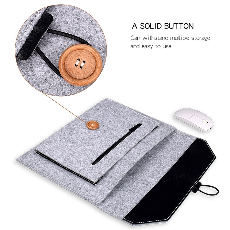 Túi lót laptop đa năng bằng nỉ có nút bấm cho laptop 12.5 inch, 12.5 inch