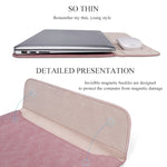 Túi lót laptop bằng da PU01S, khóa nam châm ngang vô hình cho laptop 13.3 inch, 13.3 inch