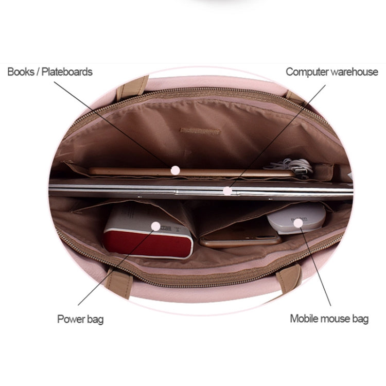 Túi xách tay chống nước PU đeo chéo cho laptop 13,3 inch, 13,3 inch (Hồng), 13,3 inch (Trắng)