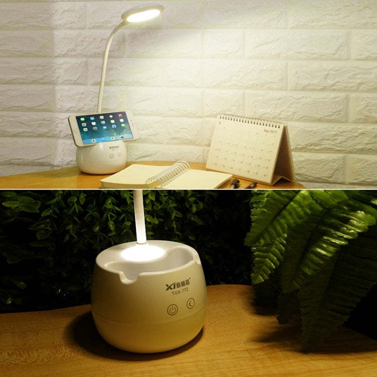 Đèn bảo vệ mắt thiết kế vòng rỗng cổ ngỗng linh hoạt 28 LED kèm giá đỡ bút / chức năng đèn ngủ nhỏ, TGX-772